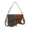 Bag women's bag new fashion often shoulder bag trendy texture messenger bag niche contrasting color splicing saddle bag