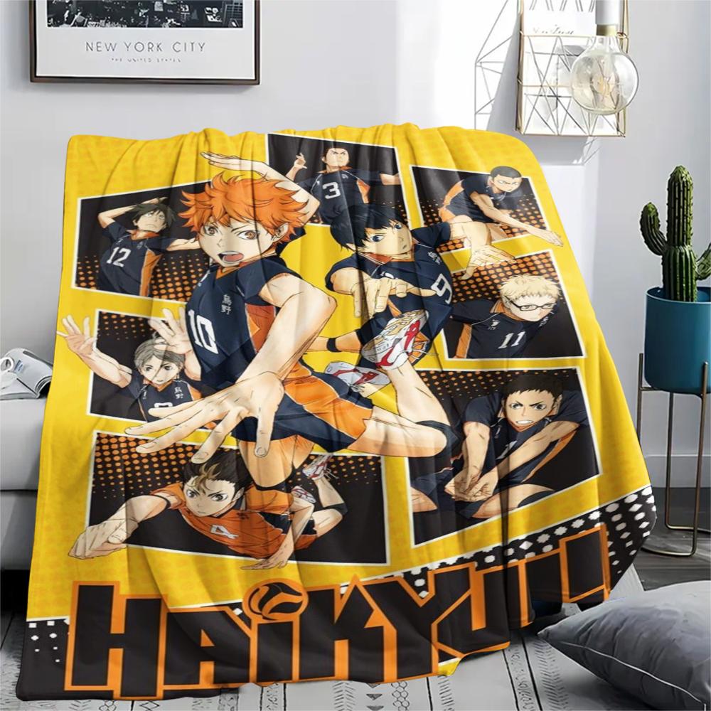 1 ks Haikyu!! Flanelová deka s anime potiskem, Vysoce kvalitní, Pohodlná pro všechna roční období, Domácí dekorace, Teplo a pohodlí, Perfektní pro vánoční dárky 53