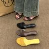 Women's New Slippers Summer 35-40 Yards Round Head Open Toe Slope Heel Sandals Temperament with Skirt Commuter Fashion Shoes
