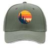 Retro Sunset Pine Forest Silhouette Sandwich Baseball Cap Sun Cap Outdoor Workouts Hat