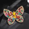 Elegant Crystal Butterfly Accessory Brooch Zinc Alloy Construction Stylish Design For Weddings And Business Meetings