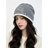 Womens Winter Knit Beanie Hat Warm Fleece Lined Ear Cover Adjustable-Free Foldable Acrylic Cap Cold Weather