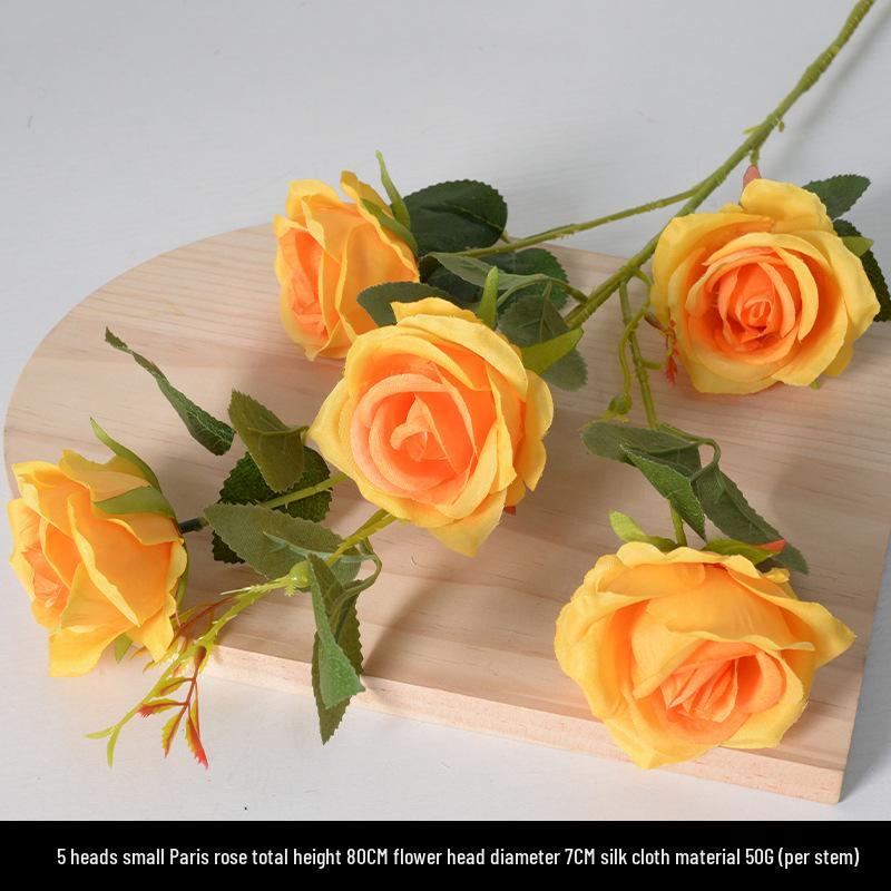 Orange-Themed Wedding Aisle Simulation Flower Arrangement - Artificial Home Decor Row Flowers