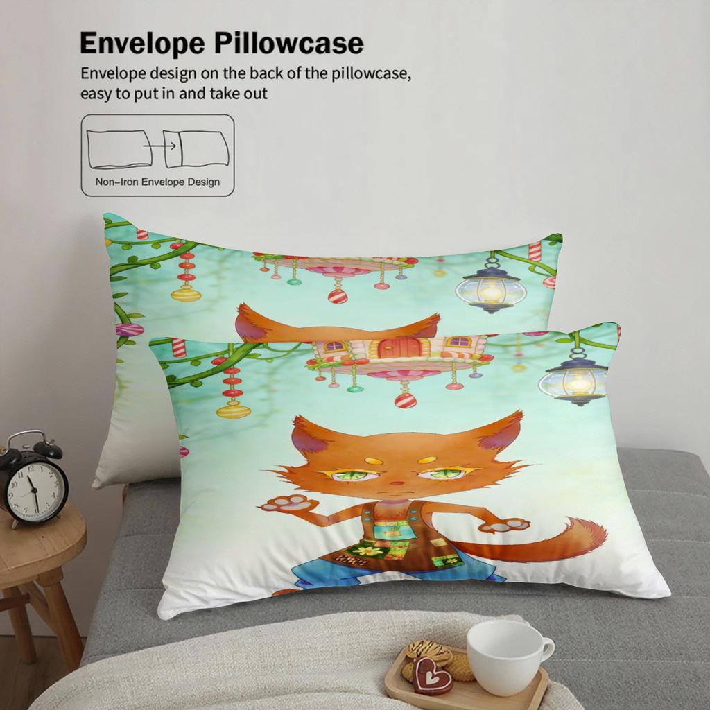 Lovely Bedding Set Softville Cozy Town Cute Fern The Quilt Fox With Duvet Cover  Pillowcase For Children'S Bedroom Decor