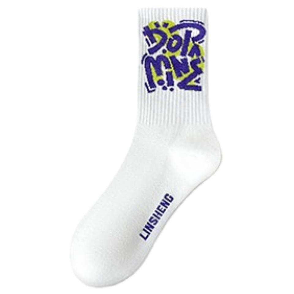 

2026 Women s Mid-Calf Cotton Socks - Odor-Resistant, High-Waist Sports Style, Autumn/Winter Trend One Size 35-39 білий