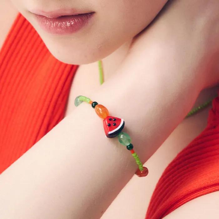 Fresh Watermelon Glass Bracelet