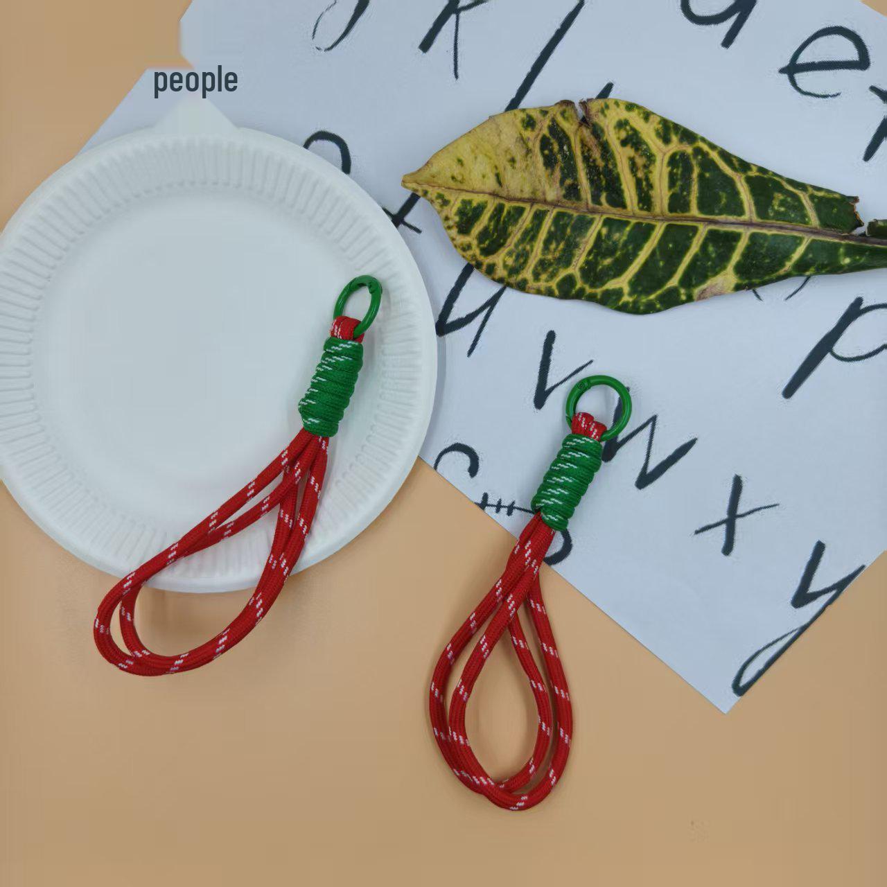 Hand-Woven Christmas Mobile Phone Lanyard & Keychain DIY Decoration Set