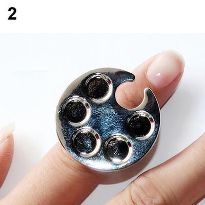 Frauen Mini Finger Nail Art Palette Fußabdruck Freihand Maniküre Offener Ring
