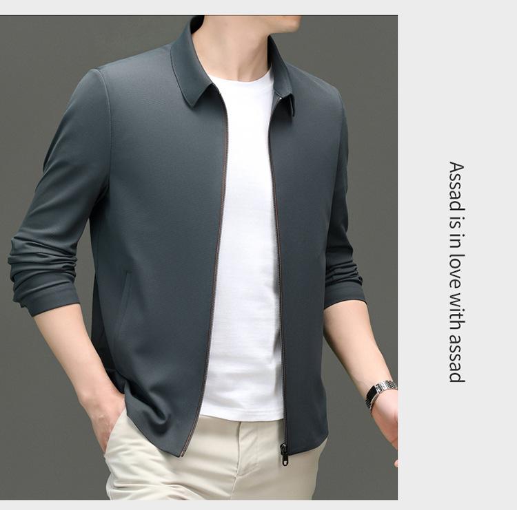 Men's Windproof Business Casual Jacket - Autumn/Winter Lapel Zipper Coat