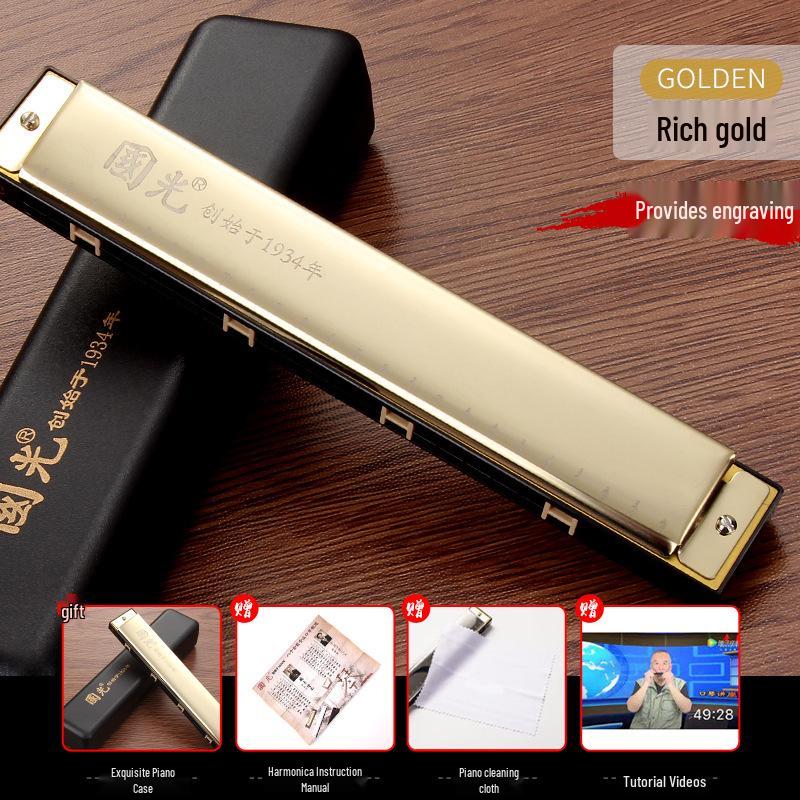 Beginner 24-Hole Double Reed C Key Harmonica for Adults and Children - Ideal Self-Study Gift