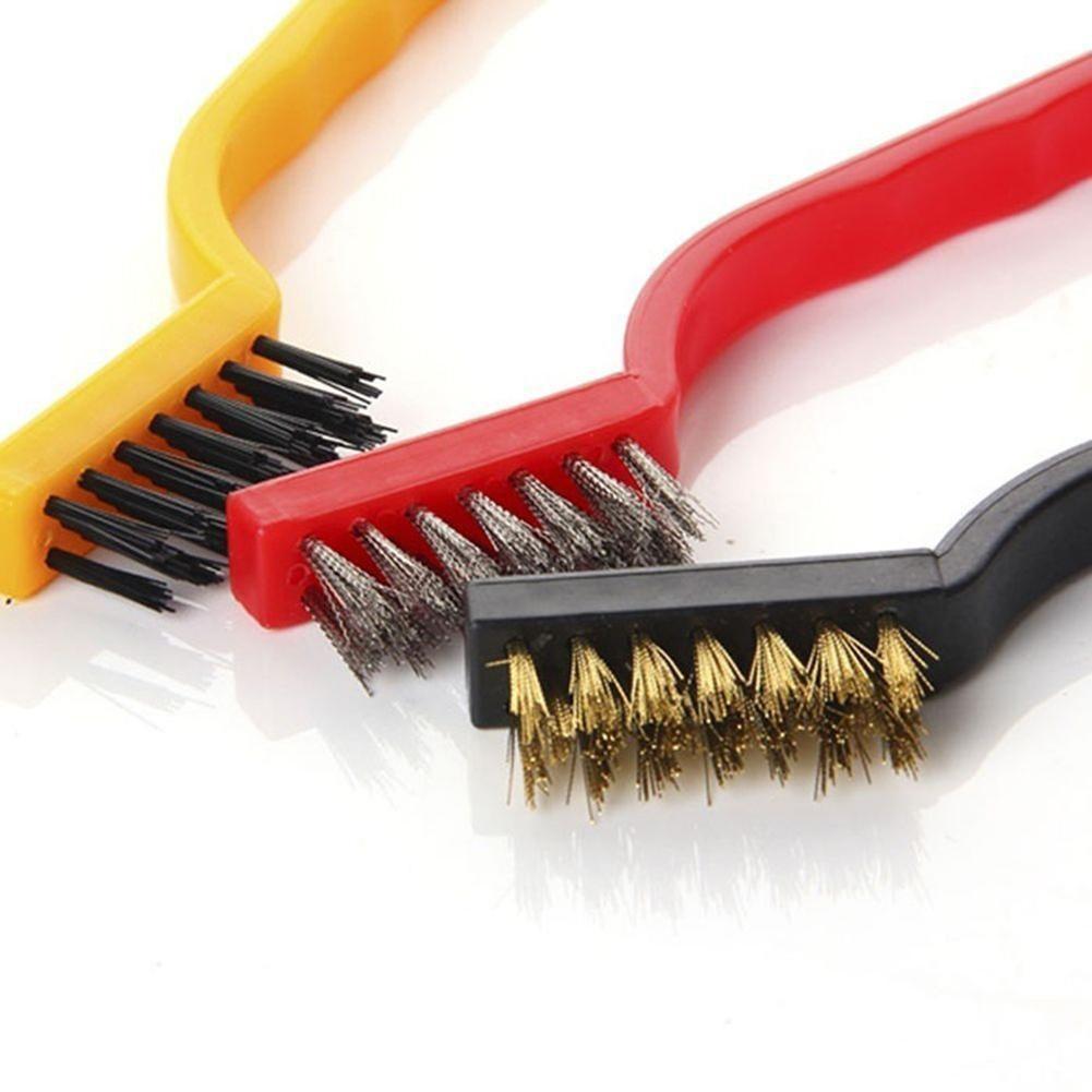 3Pcs/lot  Gas Stove Cleaning Wire Brush Kitchen Tools Metal Fiber Brush Strong Decontamination