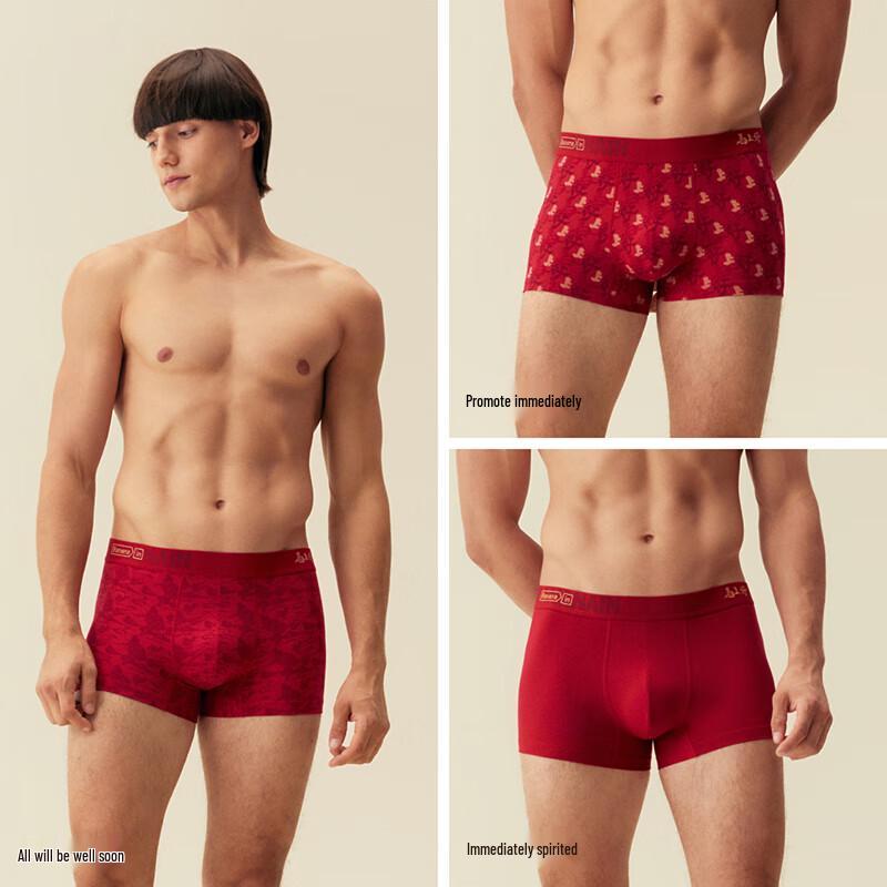 Bananain Fansack Red Plan Year of the Horse Men's Boxer Briefs 3-Pack