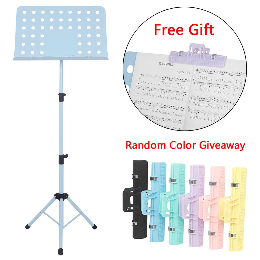 Irin Music Stand Collapsible Sheet Music Score Tripod Stand Holder Macaron Colors With Music Clip Musical Instrument Accessories