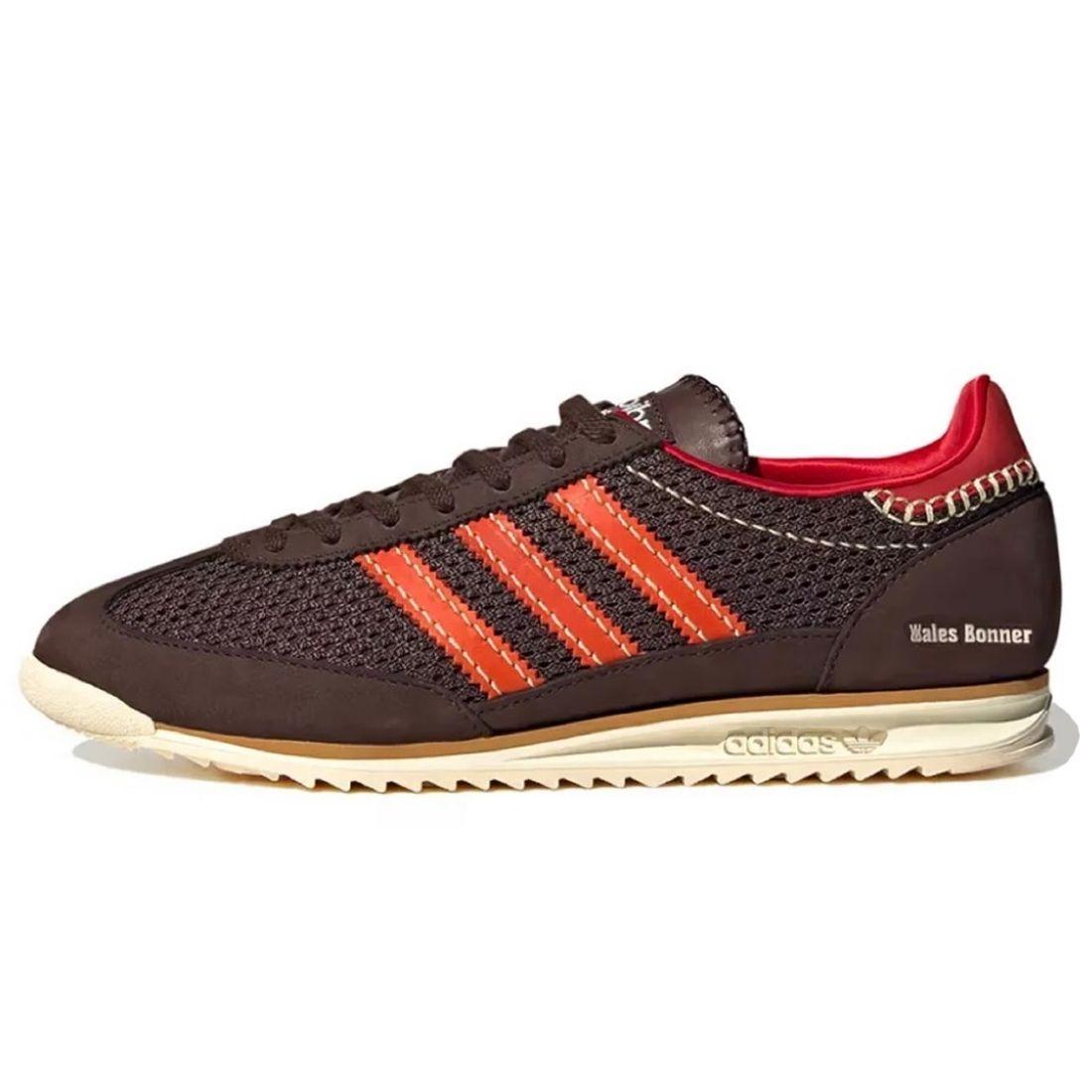 Wales Bonner x adidas SL72 Knit Коричневые Унисекс Кроссовки Темно-коричневый Колледжский-оранжевый Кремово-белый IE1664 36