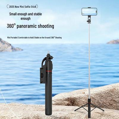 Bluetooth Selfie Stick & Tripod with Fill Light, 1.7m Extendable, Ideal for Outdoor Photography and Live Broadcasts.