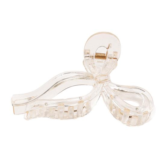 Hair Claw Transparent Bowknot Shape Anti-slip Teeth Hair Claw Lightweight Back Head Hair Clip Versatile Hair Accessory