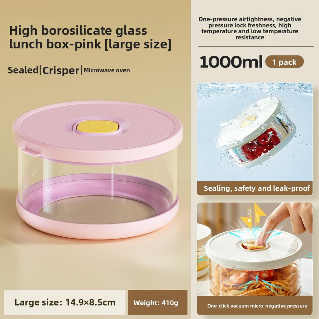 Hochborosilikatglas Tupperware Lunchbox Hitzebeständige Lunchbox mit Deckel Pendler mit Reis Mikrowellenschüssel Versiegelte Schüssel