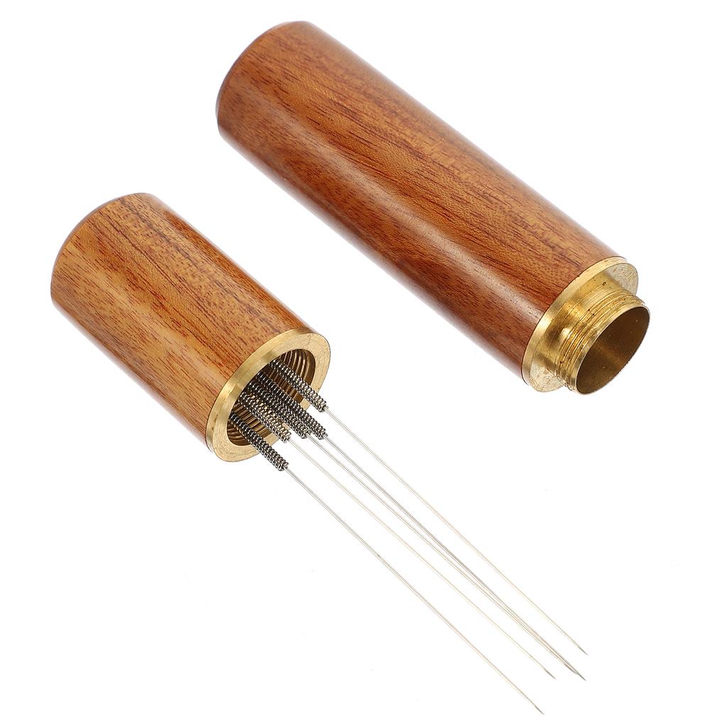 Espresso Coffee Stirrer Needle Wooden Handle Stainless Steel Coffee Powder Stirring Tool Distributor Espresso Distributor
