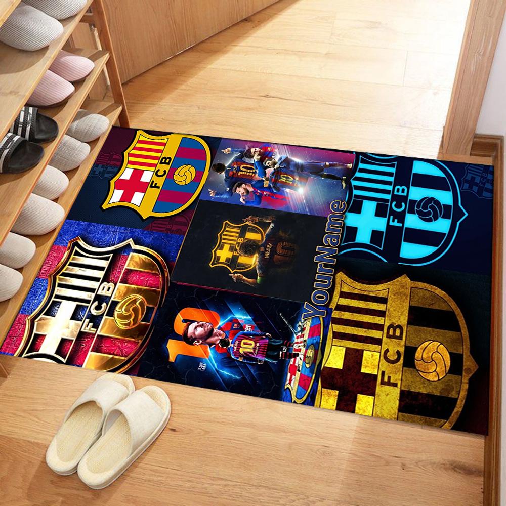 Fc Barcelona Customize Text Floor Rug Office Rug Perfect for Entryway Balcony Study Room Kitchen Antislip Carpet Office Home Decor