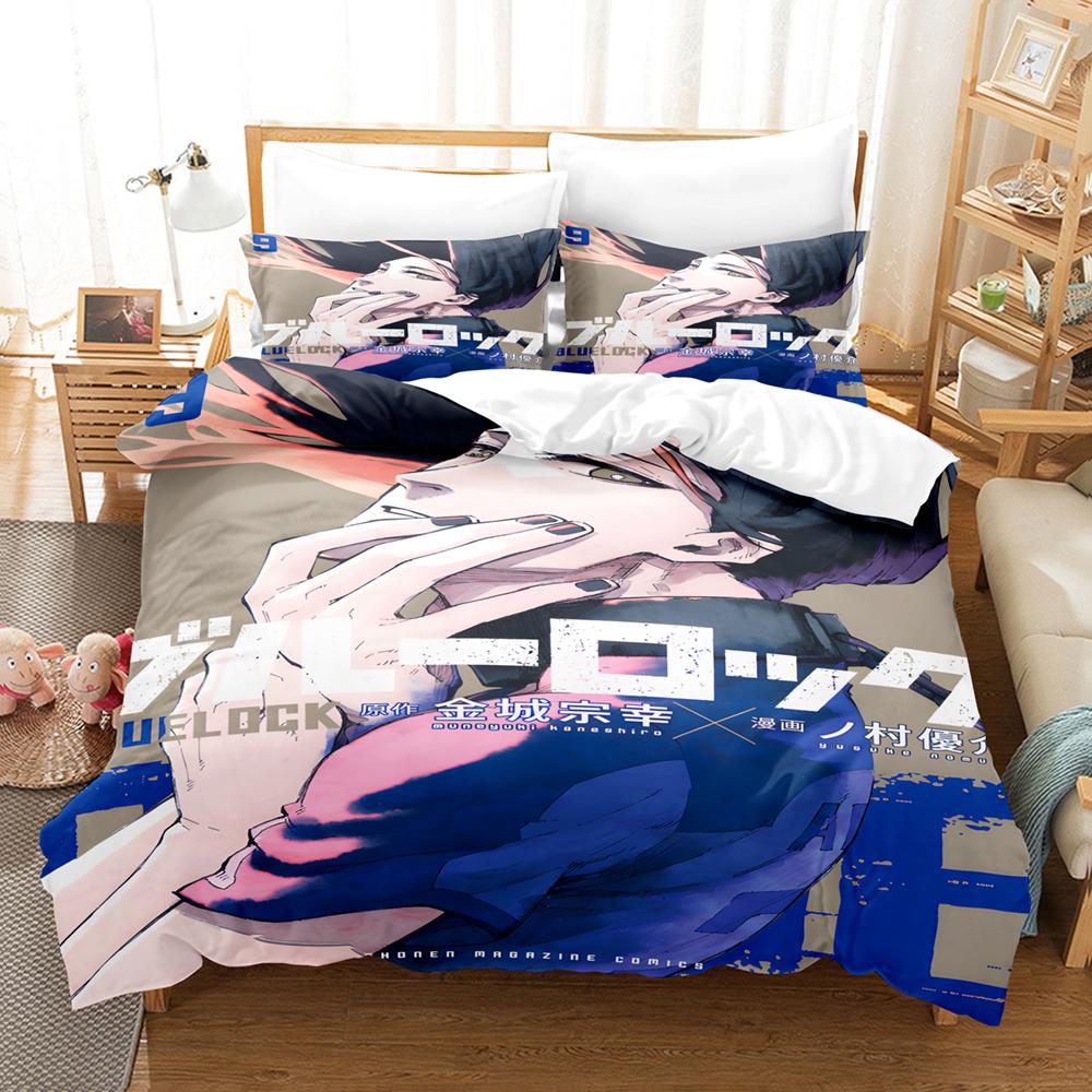Blue Lock Bedding Set Hot Anime Duvet Cover Set King Queen Twin Double Size Comforter Cover Set For Teens and Boys Anime Lover