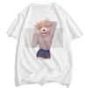 Menn Senpai Anime Girl Nerdy Modal T-skjorte med hvitt trykk for kvinner Manga Streetwear T-skjorte