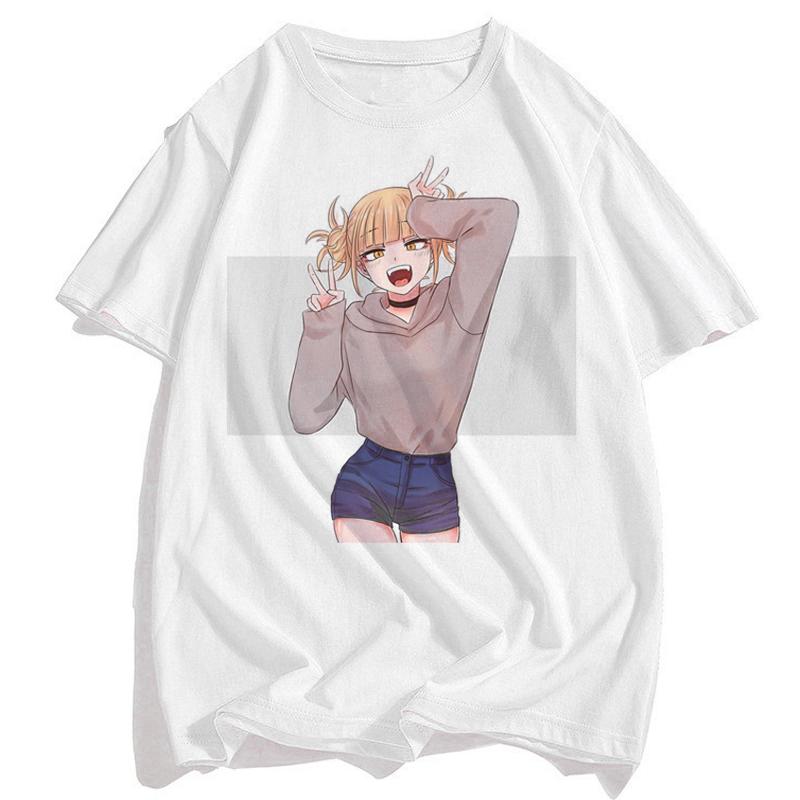 Menn Senpai Anime Girl Nerdy Modal T-skjorte med hvitt trykk for kvinner Manga Streetwear T-skjorte