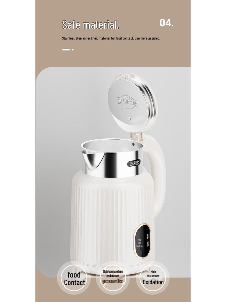 Wanlida Large Capacity Stainless Steel Electric Kettle with Auto Shut-Off 