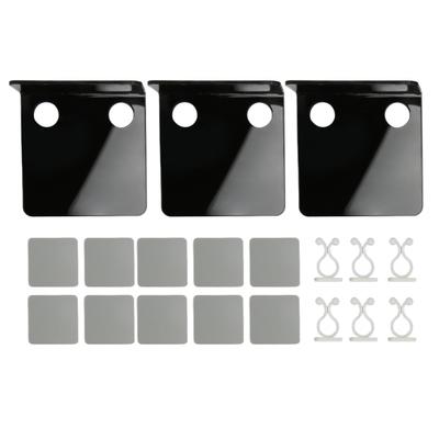 3 PCS Small Security Cameras Wall Shelf with 6 Cable Clips 10PCS Tapes Acrylic Waterproof Drill Free Adhesive Floating
