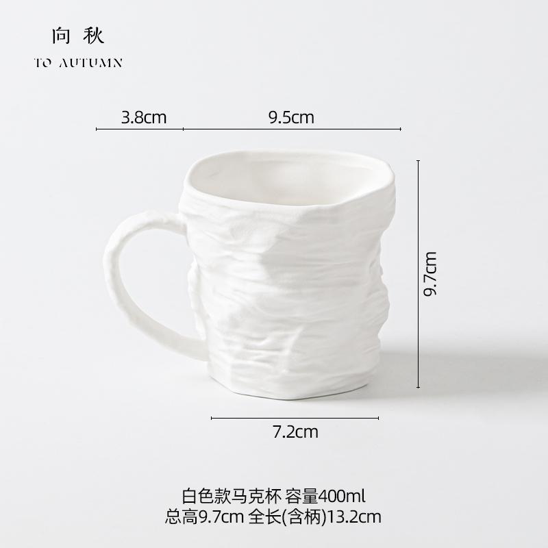 Ceramic Couple Water Cup Personalized Coffee Design Light Luxury High Aesthetic Value Office and Home Mug