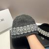 Niche Wool Blended Internet Celebrity Versatile Casual Jacquard Knitted Hat Ear Protection Warm Fisherman Basin Hat Men and Women