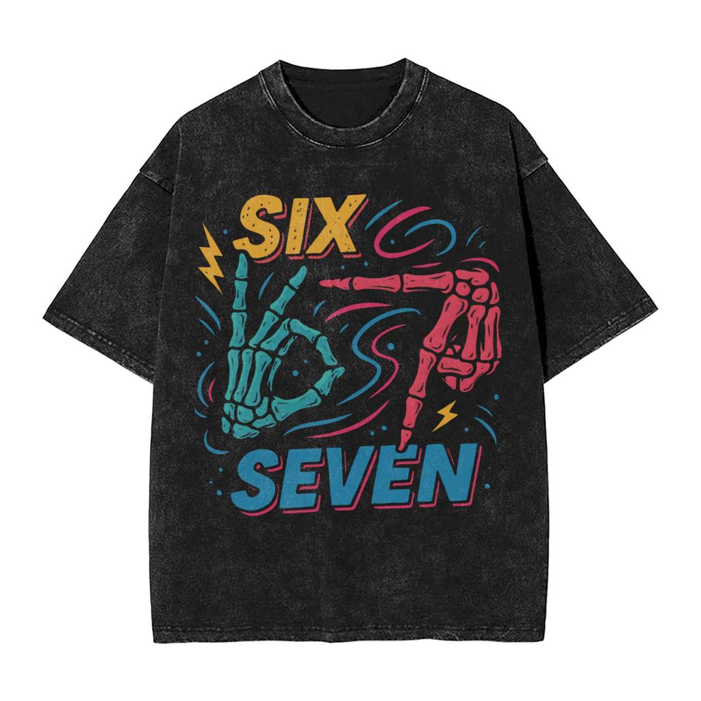 Six Seven Ice Cream Drip Baseball 67 Funny Meme T Shirt Beach Streetwear T Shirts Cotton Hippie Tee Shirt For Men Loose Top Tees