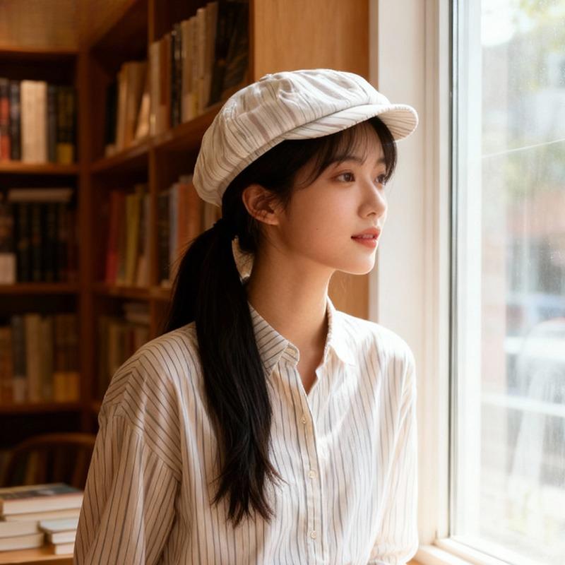 1pc Cute Fashion Newsboy Hat Beret Cap for Women,windproof Visor Paperboy Hat Sailor Fiddler Hat Adjustable,suitable for Tralve