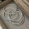 100% Solid 925 Sterling Silver Retro Bracelet for Women Men Vintage Handmade Narrow Simple Wave Bracelet Birthday Gift