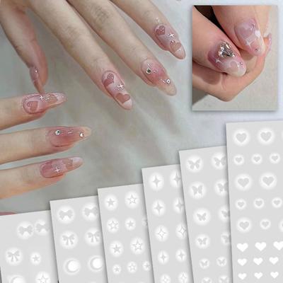 2 Stück Fingernagel-Abziehbilder Einfach aufzutragen Dekorativ PVC Ausgezeichnet Leicht abziehbar DIY Nagelsticker Maniküre Designs Zubehör