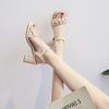 5270-1 New Summer Women's Shoes Fairy Style Women's Summer Shoes Thick Heel with Sandals Women's High Heels
