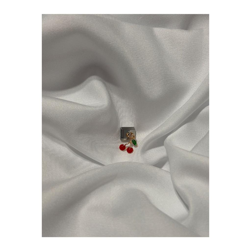 Italian Bracelet Cherry Steel Charm