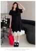 2026 Summer Petite Maternity Knit Dress - Korean Style, Loose-Fit, Slimming, Round Neck