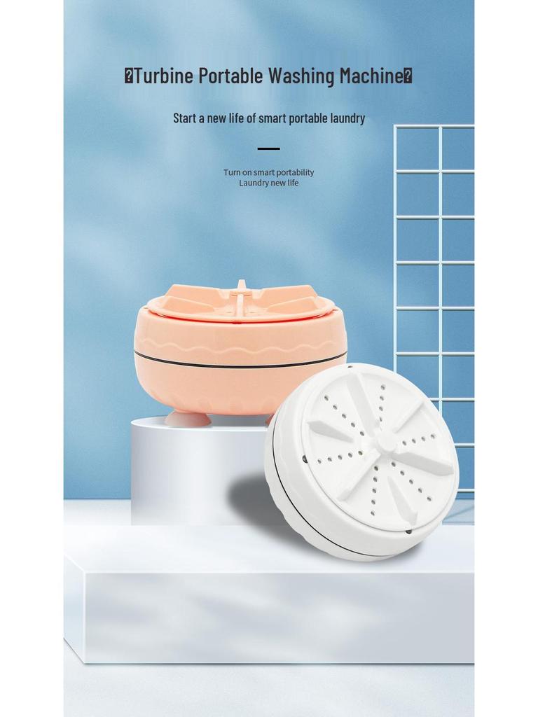 Portable Mini Automatic Washing Machine - Multi-Function, Turbo-Fast Cleaning for Dorms and Travel.