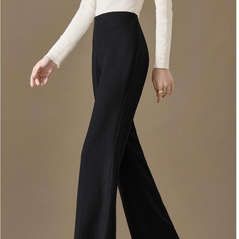 

Autumn Women s Solid Color Wool Knit Slimming Pants Small чёрный