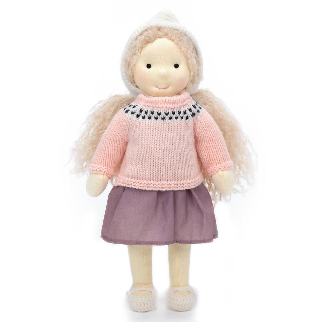 BlissfulPixie Waldorf Doll Handmade Doll Malvina 30cm Soft Girl Cute Stuffed Animal Best Doll for Kids -