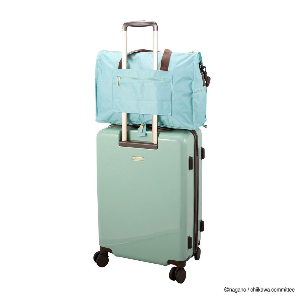 Foldable Boston Bag, Chiikawa, M Size, 23L Capacity, Carry-on Compatible with Suitcases, with Shoulder Strap, HPL0002 CH2. Mint Circle