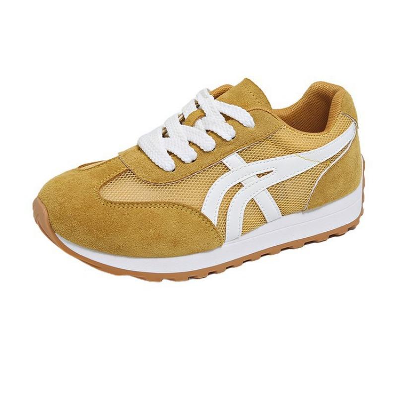 Taizhou Thick-soled Mesh Lace-up Women's New Mesh Breathable Casual Shoes Student Flat-soled Sports Shoes