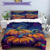 3pc Pumpkin Swirls Cover Set - 1 Quilt Cover + 2 Pillowcases, All Seasons Bedroom Setting, Perfect for Home066