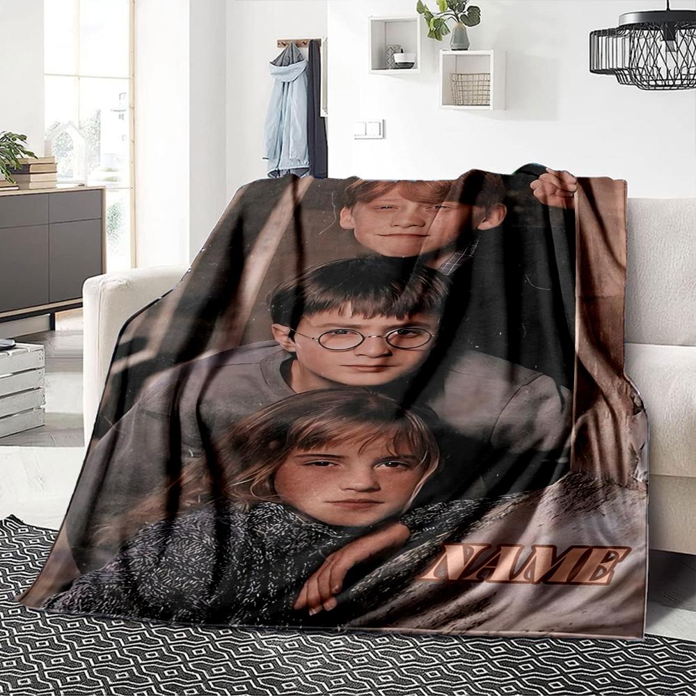 Custom Name "Harry Potter's Journey" blanket for Couch & Bed, Plush Cozy Fuzzy Blanket Super Soft & Warm Blankets for Fall and Winter. 0908104