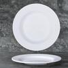 A5 Melamine White Flat Round Plates, 10-Pack