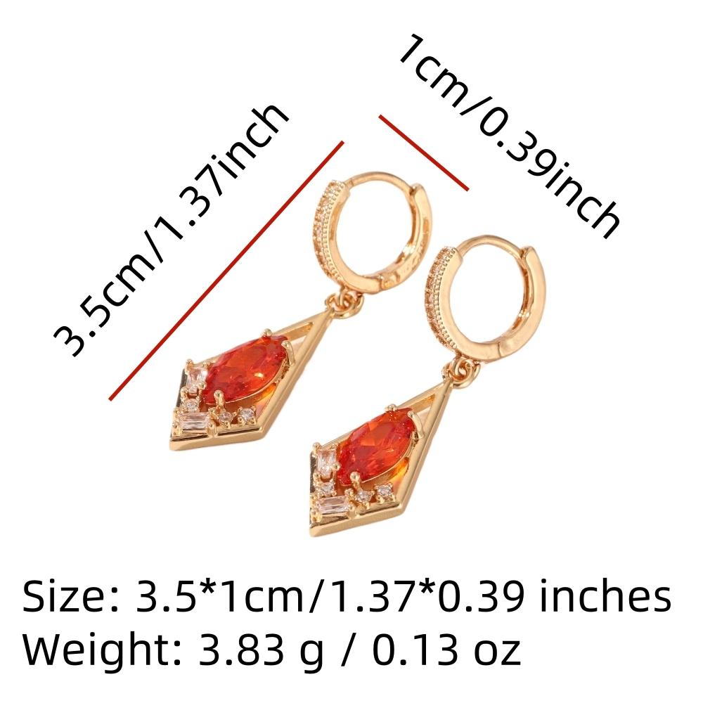 1 Par Moda Geométrico Diamantes Pendentes Brincos para Mulheres Zircônia Cúbica Joias Diárias Acessórios para Festa de Casamento