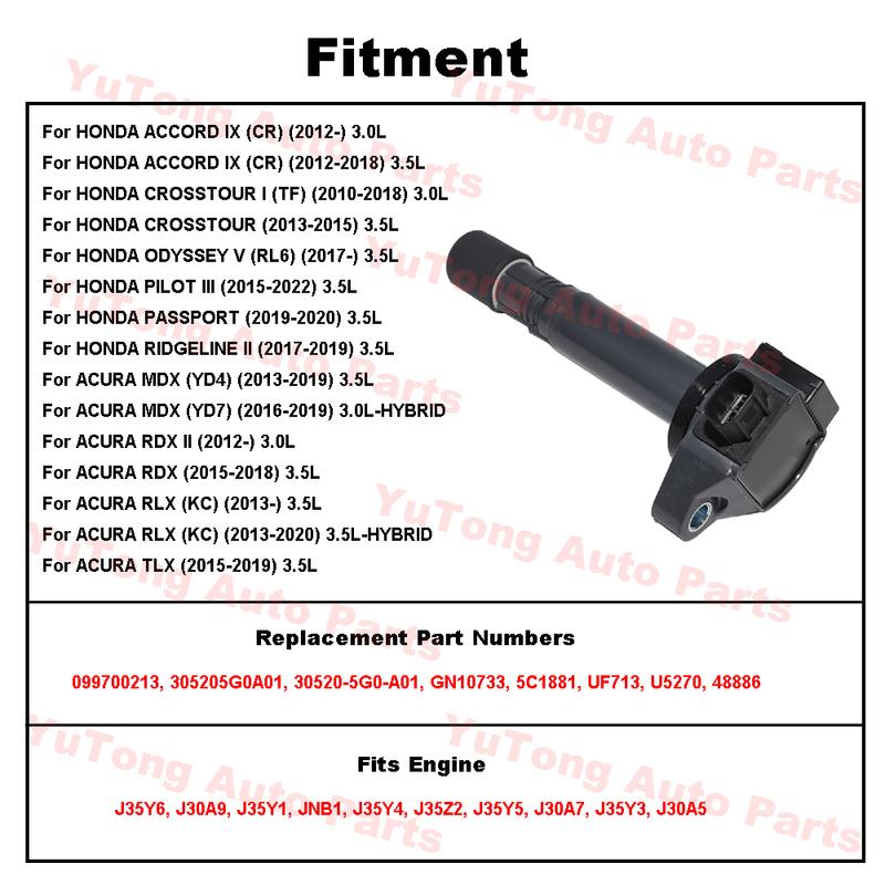 Ignition Coils For HONDA ACCORD IX 3.0L 3.5L 2012-2018/PILOT III 2015/RIDGELINE ODYSSEY 2017/ACURA MDX RDX RLX Parts 305205G0A01
