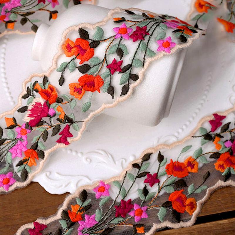 1Pc Hair Accessories Fashion Gift Wrap Rural Style Clothing Accessories Bohemia Embroidered Ribbon Handmade Materials