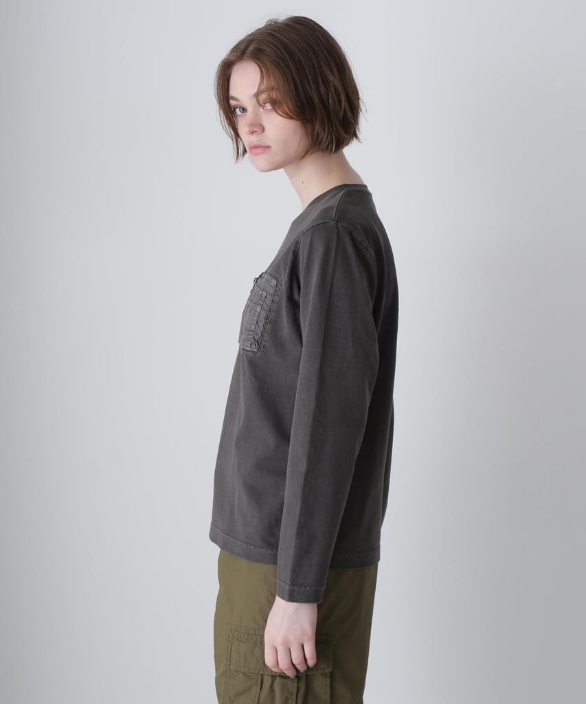 AVIREX L/S FADE WASH MA-1 POCKET women's S 410 charcoal 783-4230605