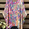 Summer Fashion New Large Size Crew Neck Abstract Graphic Print, Accessories Not Included.